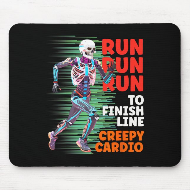Mousepad Halloween Skeleton Runner Creepy Cardio Jogger Spo (Frente)