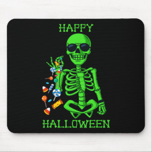 Mousepad Halloween Skeleton Salgando Doces Divertido 1
