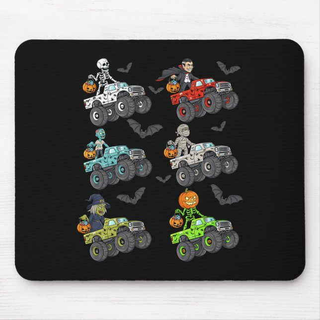 Mousepad Halloween Skeleton Zombie Andando Monster Truck Va (Frente)