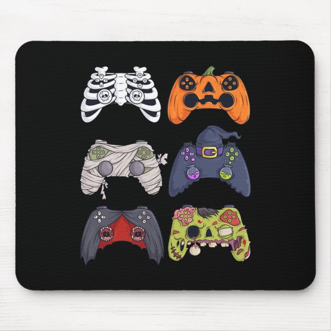 Mousepad Halloween Skeleton Zombie Controladoras de Jogos M (Frente)