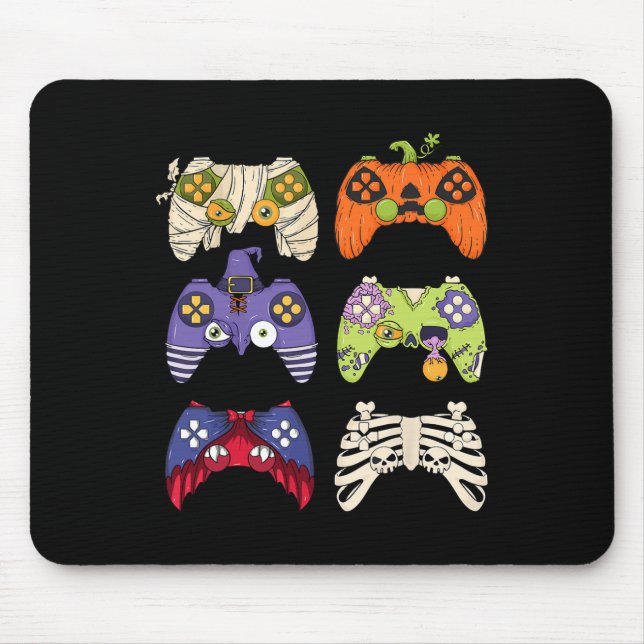 Mousepad Halloween Skeleton Zombie Controladoras de Jogos M (Frente)