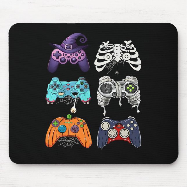 Mousepad Halloween Skeleton Zombie Controladoras de Jogos M (Frente)