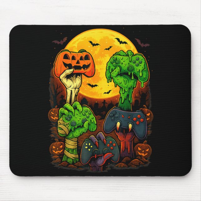 Mousepad Halloween Skeleton Zombie Mummy Gaming Controller  (Frente)