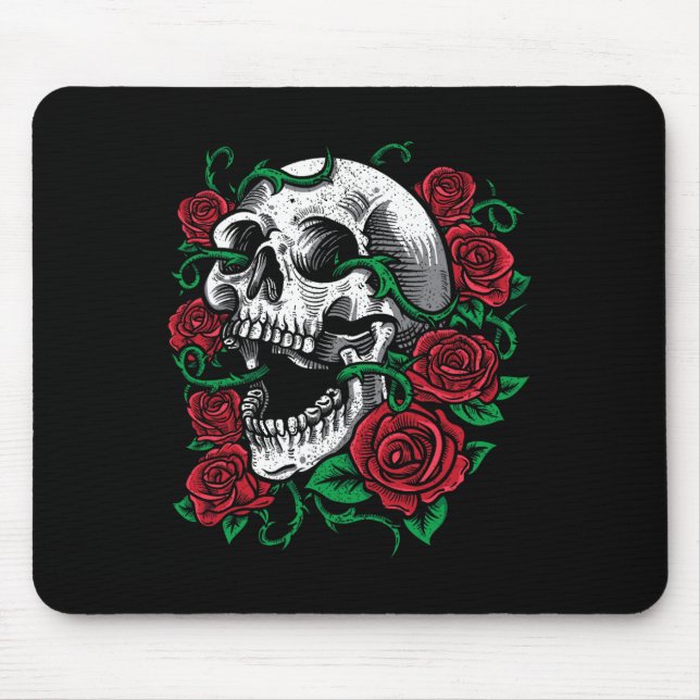 Mousepad Halloween Skull Rosa Skeleton Idet (Frente)