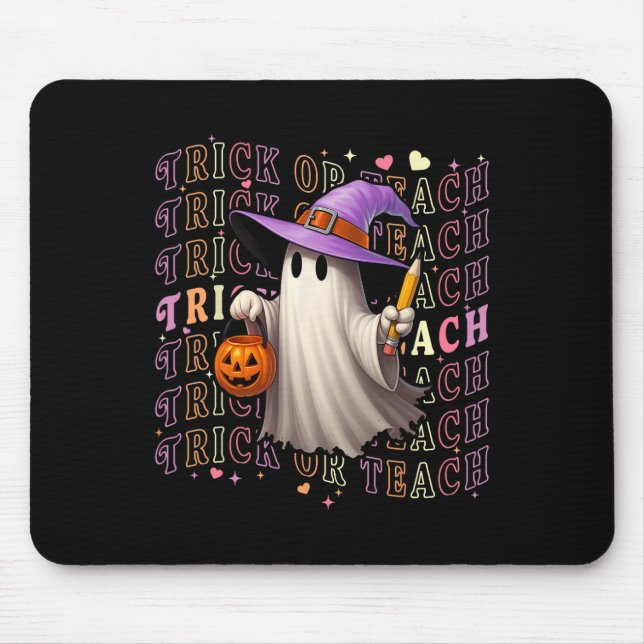 Mousepad Halloween Spooky Professora Fantasma Fantasma Para (Frente)
