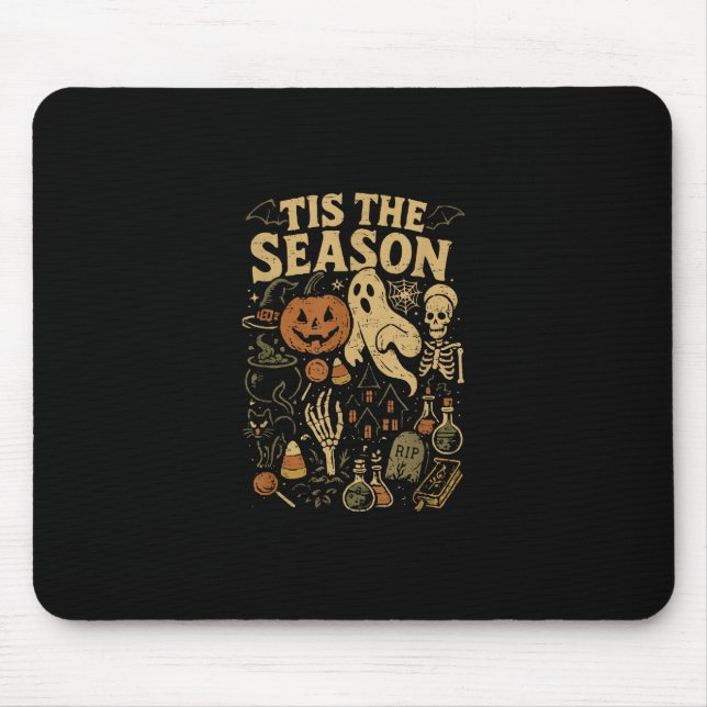 Mousepad Halloween Spooky Season Pumpkin Witch Tis The Seas (Frente)