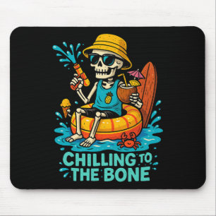 Mousepad Halloween Summer Chilting To Bone Skeleton Flo