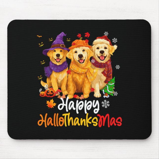 Mousepad Halloween Thanksgiving Christmas Golden Retriever  (Frente)