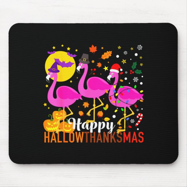 Mousepad Halloween Thanksgiving Christmas Happy Hallowthank (Frente)