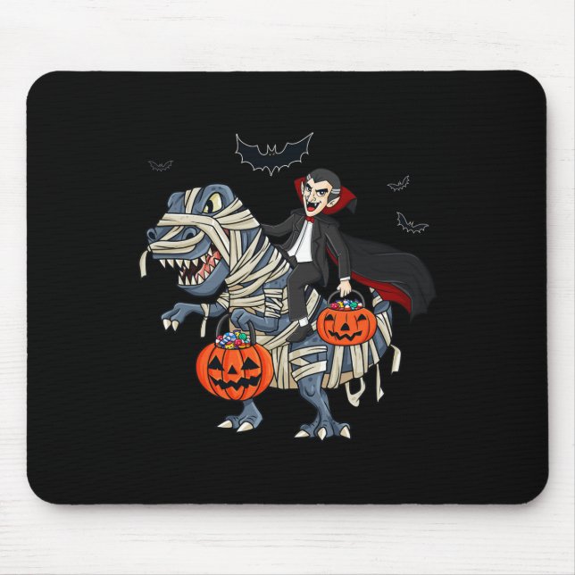 Mousepad Halloween Vampire Riding T Rex Boys Garotas (Frente)