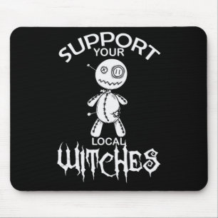 Mousepad Halloween Voodoo Puppe "Apoie Suas Bruxas Locais