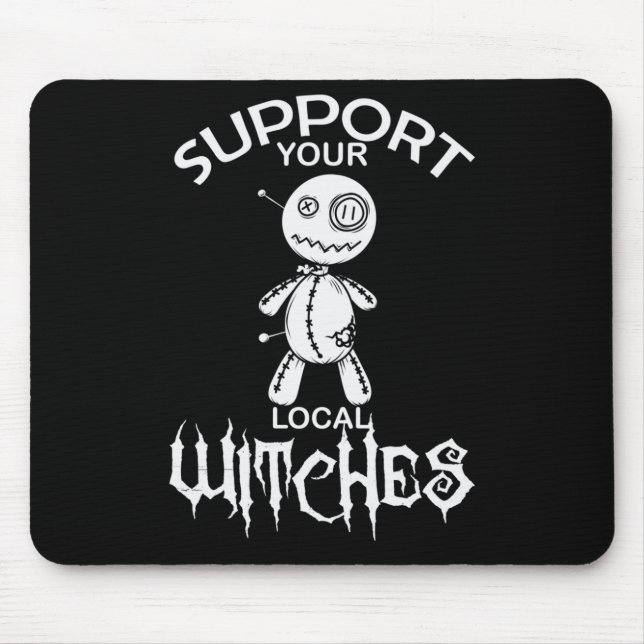 Mousepad Halloween Voodoo Puppe "Apoie Suas Bruxas Locais (Frente)