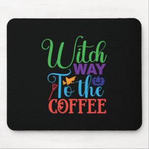 Mousepad Halloween Witch Caminhando Para O Café