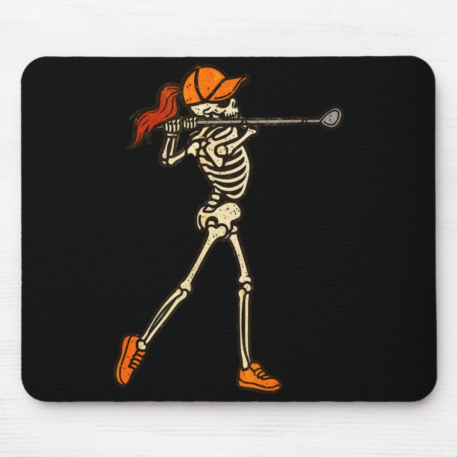 Mousepad Halloween Women Golf Skeleton Funny Golf Halloween (Frente)