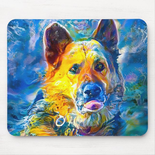 Mousepad Halo: Retrato de um German shepherd (Frente)