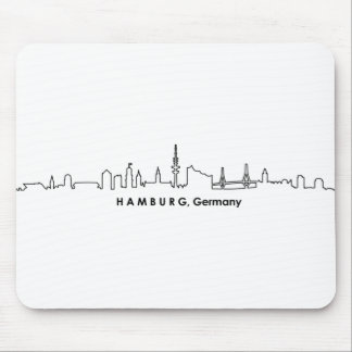 Mousepad HAMBURG Elbe Alemanha City Skyline Silhouette