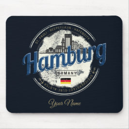 Mousepad Hamburg Skyline Alemanha Vintage Holiday Souvenir