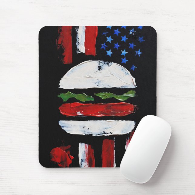 Mousepad Hamburger América (Pintura Preta Nº 7) (Com mouse)