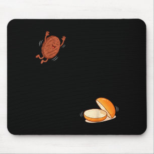 Mousepad Hamburger Divertido Pulando no Pão Hambúrguer BBQ