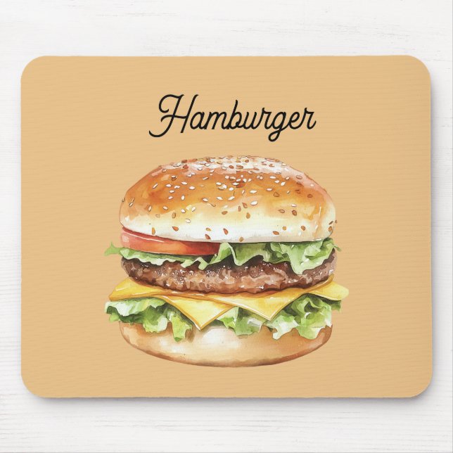 Mousepad Hamburger Tomate Alface Queijo (Frente)
