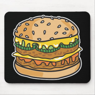 Mousepad hambúrguer de queijo retro