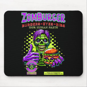 Mousepad Hambúrguer Fast Food de Zumbi e Costelas Terror de