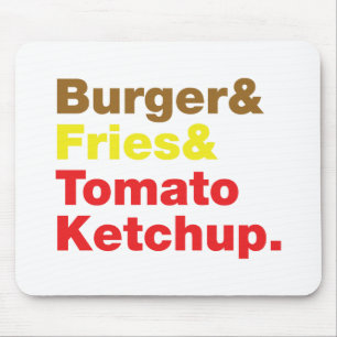 Mousepad Hamburguer & fritadas & ketchup de tomate