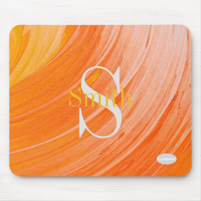 Mousepad HAMbWG - Monograma de Swirl Laranja (Frente)