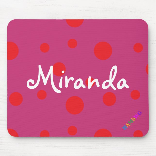 Mousepad HAMbWG - Rato do computador - Bolinhas vermelhas (Frente)