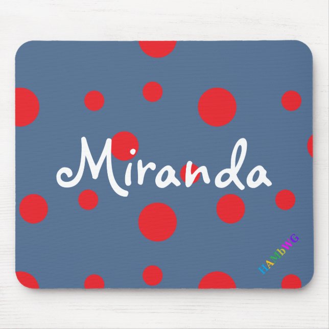 Mousepad HAMbWG - Rato do computador - Bolinhas vermelhas (Frente)