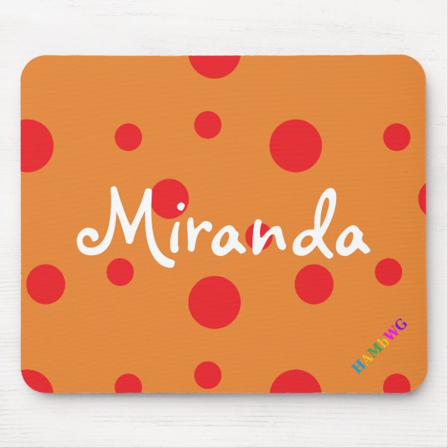 Mousepad HAMbWG - Rato do computador - Bolinhas vermelhas (Frente)
