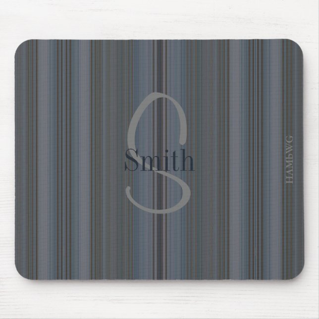 Mousepad HAMbyWG - Faixa Azul de Pad do Mouse Monograma (Frente)