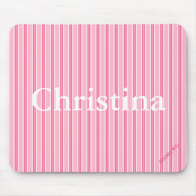 Mousepad HAMbyWG - Pad do Mouse - Stripe Rosa (Frente)