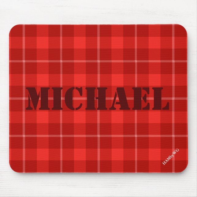 Mousepad HAMbyWG - Pad do mouse - Xadrez vermelha (Frente)