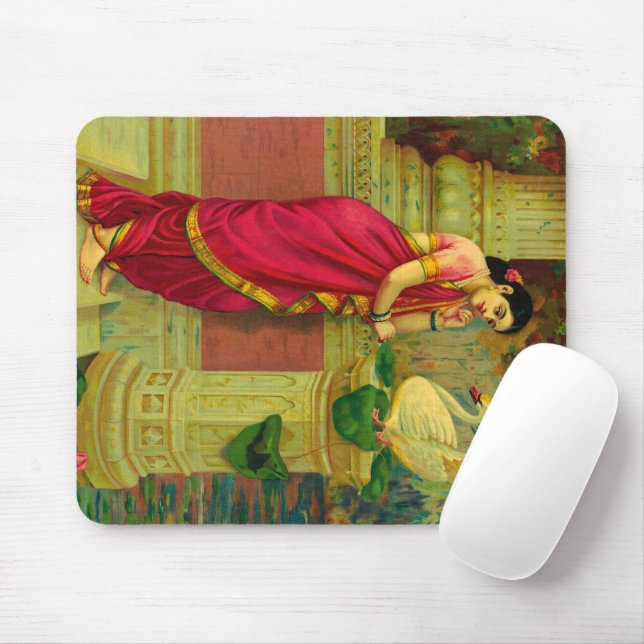 Mousepad Hamsa e Damayanti por Raja Ravi Varma (Com mouse)