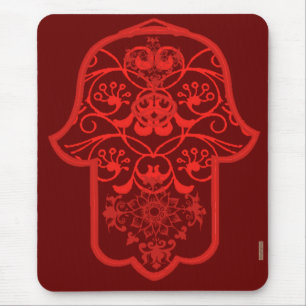 Mousepad Hamsa floral (vermelho)