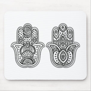 Mousepad Hamsa tirado mão com ornamento