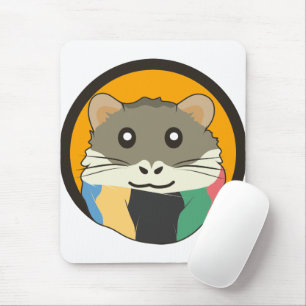Mousepad Hamster de desenho animado bonito com um cachecol