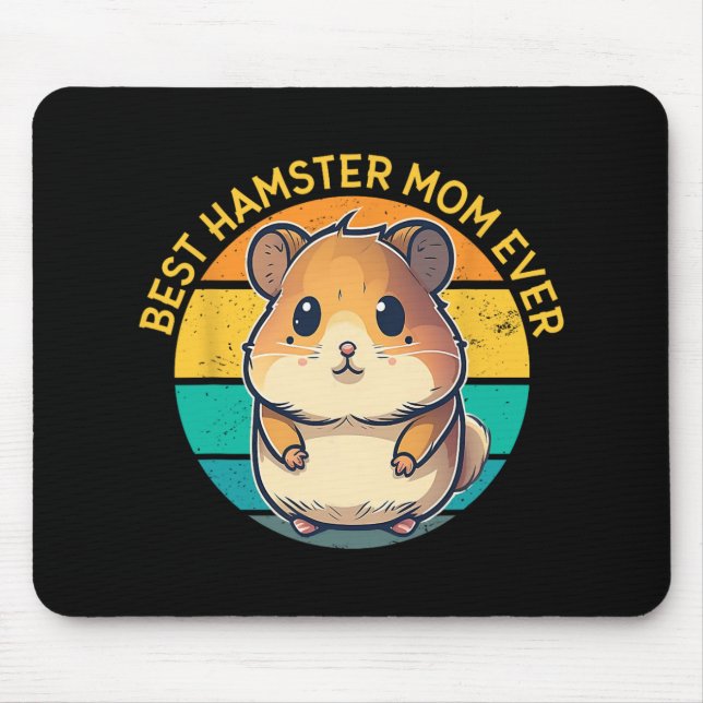Mousepad Hamster Mãe Sempre Engraçado Hamster Mãe Dia de as (Frente)