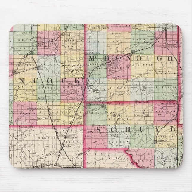 Mousepad Hancock, McDonough, condados Schuyler (Frente)