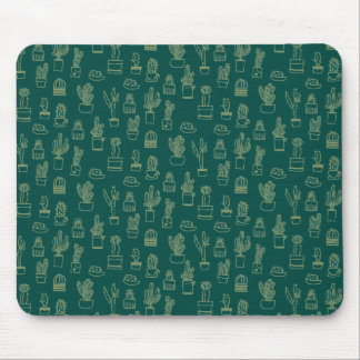 Mousepad Hand Drawing Cactus Collage