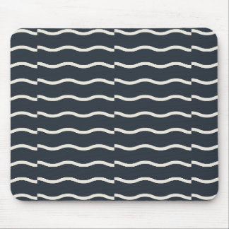 Mousepad Hand-Drawn Wavy Ticking Stripe | Deep Charcoal 