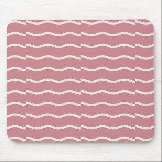 Mousepad Hand-Drawn Wavy Ticking Stripe | Dusty Rose