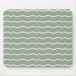 Mousepad Hand-Drawn Wavy Ticking Stripe | Pale Sage