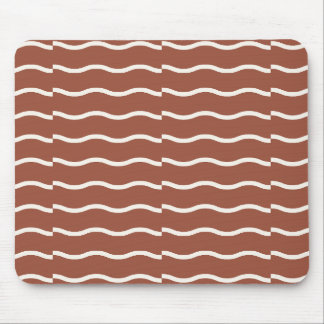 Mousepad Hand-Drawn Wavy Ticking Stripe | Rust Sienna