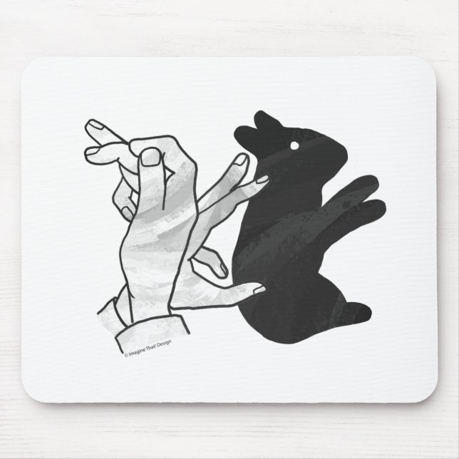 Mousepad Hand Silhouette Rabbit (Frente)