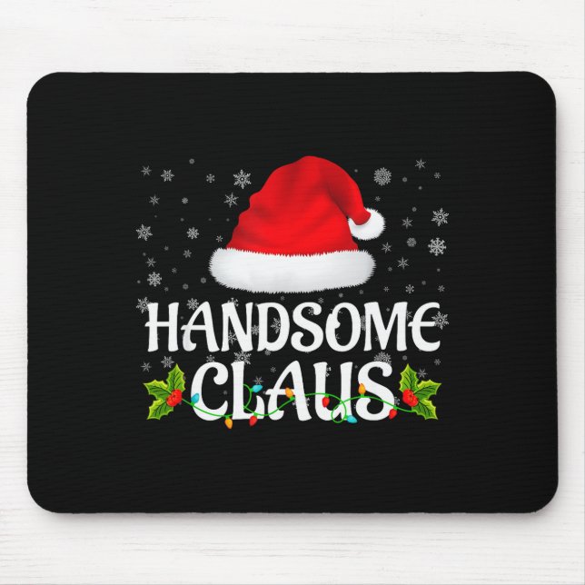 Mousepad Handsome Claus Christmas Lights Santa Pajama Famil (Frente)