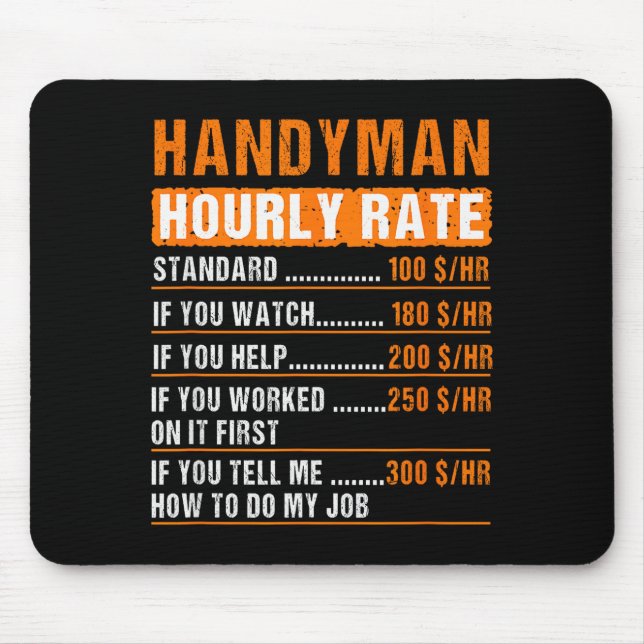 Mousepad Handyman Funny Hourly Rate Meme - Daddy Grandpa  (Frente)