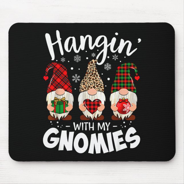 Mousepad Hangin With My Gnomie Leopard Women Christmas Gnom (Frente)