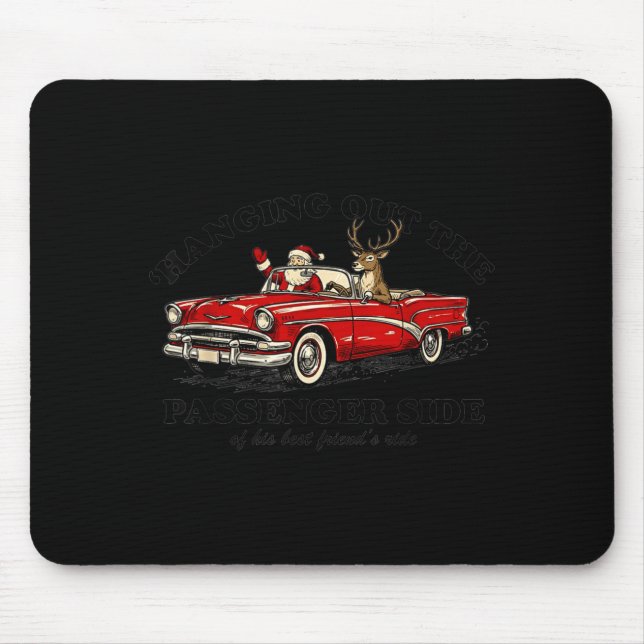 Mousepad Hanging Out The Penger Side Funny Santa Christmas  (Frente)